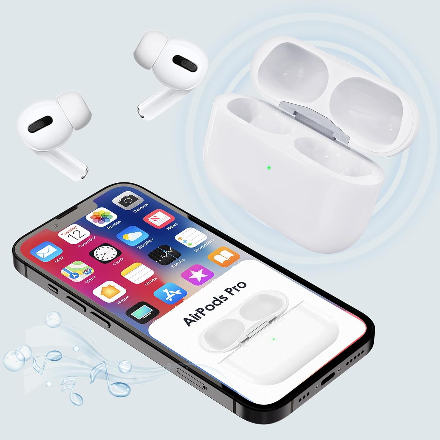 Charging Case for AirPods Pro 1st/2nd Generation, Charger Port for Airpod Pro 2nd/1st Replacement Charger Case Built-in 660 mAh Battery Support Wireless & Wired (Case pro 1/2 L Port)